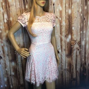 Juicy Couture White + Pink Lace Mini Dress Size 2